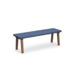 DAMS Crew upholstered dining bench 1400mm with three buttons and oak legs-0