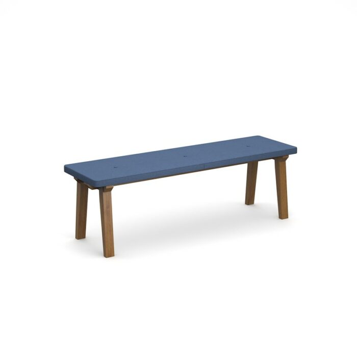DAMS Crew upholstered dining bench 1400mm with three buttons and oak legs-0