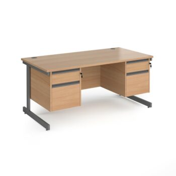 DAMS Contract 25 straight desk with 2 and 2 drawer pedestals-0