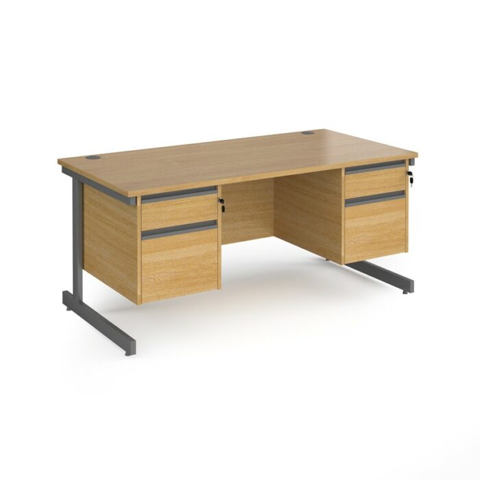 DAMS Contract 25 straight desk with 2 and 2 drawer pedestals-26768