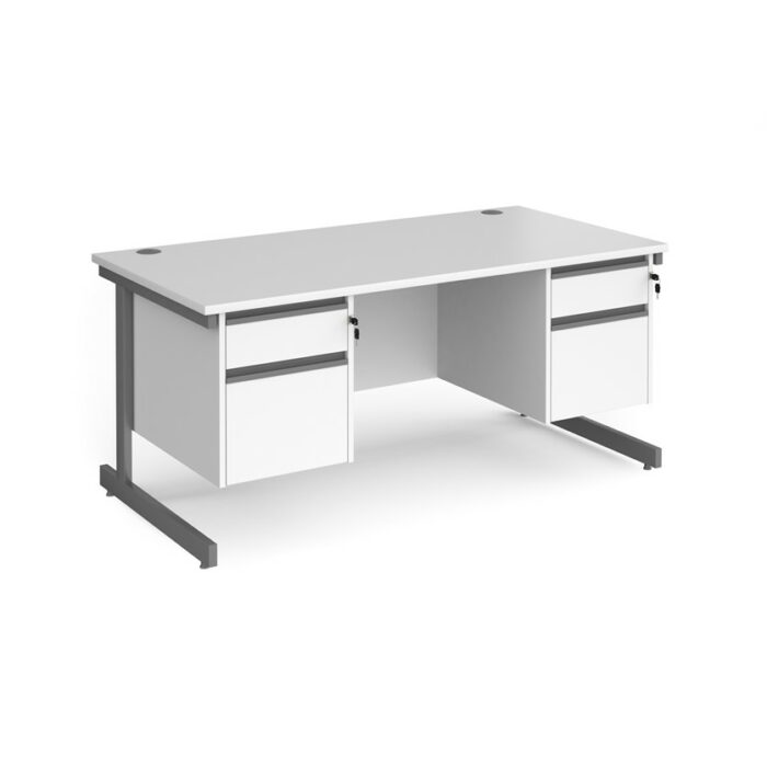 DAMS Contract 25 straight desk with 2 and 2 drawer pedestals-26769