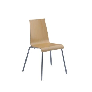 DAMS Fundamental dining chair in beech with chrome frame-0