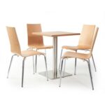 DAMS Fundamental dining chair in beech with chrome frame-26786