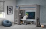 Julian Bowen Nebula Gaming Bed with Desk - Grey-0