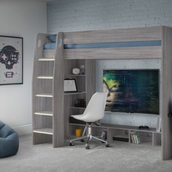 Julian Bowen Nebula Gaming Bed with Desk - Grey-0