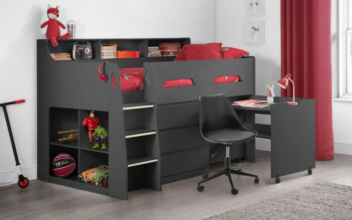 Julian Bowen wooden Jupiter Midsleeper - Anthracite-0