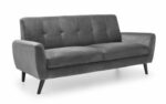 julian bowen Monza Retro 3 Seat Sofa Mid Grey Velvet-0