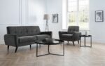 julian bowen Monza Retro 3 Seat Sofa Mid Grey Velvet-25762