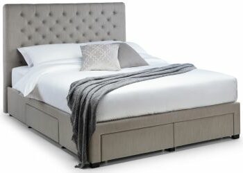 Julian Bowen Wilton Deep Buttoned 4 Drawer Bed - Grey-0