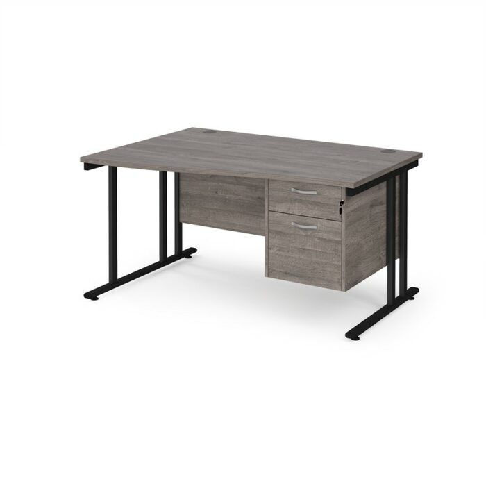 DAMS Maestro 25 left hand wave desk with 2 drawer pedestal-26304
