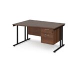DAMS Maestro 25 left hand wave desk with 2 drawer pedestal-26303