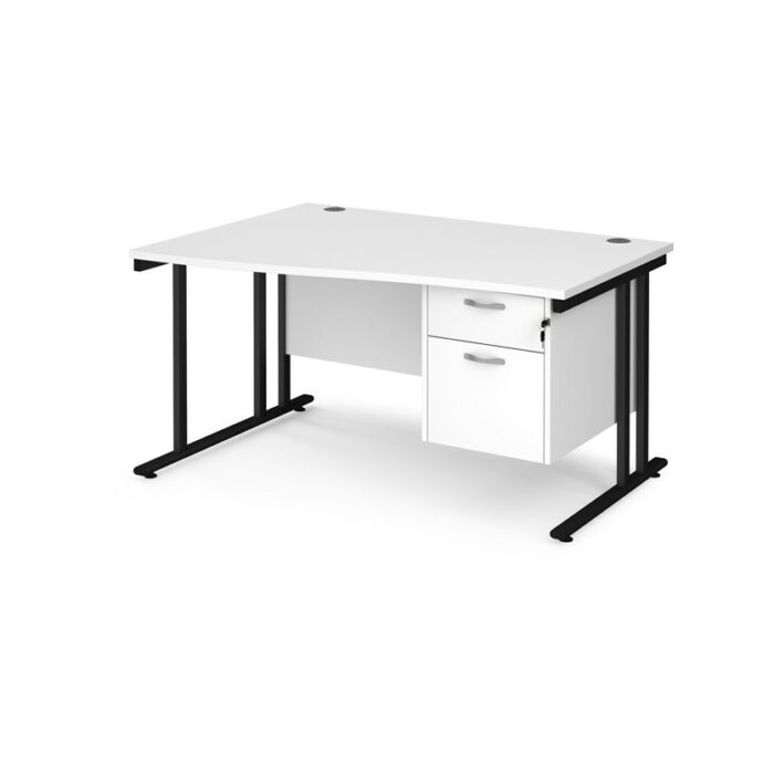 DAMS Maestro 25 left hand wave desk with 2 drawer pedestal-26301