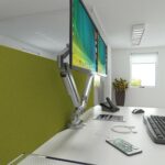 DAMS Triton gas lift space-saving double monitor arm-26819