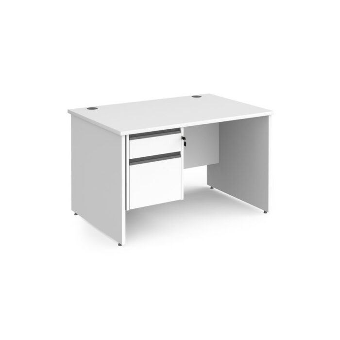 DAMS Contract 25 straight desk with 2 drawer graphite pedestal and panel leg-26851