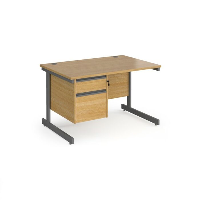 DAMS Contract 25 straight desk with 2 drawer pedestal-26762