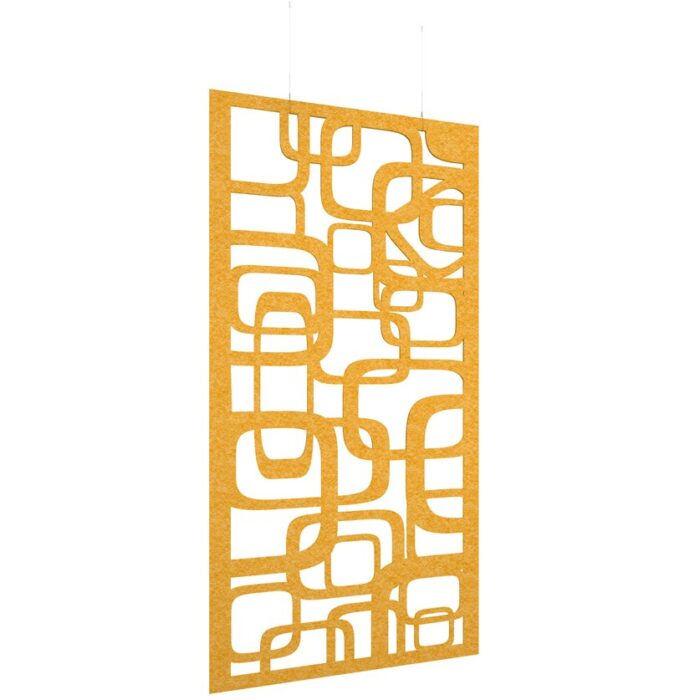 DAMS Piano Chords acoustic patterned hanging screens in 2400 x 1200mm with hanging wires and hooks - Bygone-27199