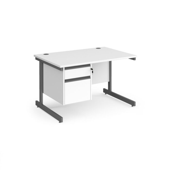 DAMS Contract 25 straight desk with 2 drawer pedestal-26763