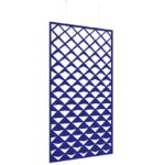 DAMS Piano Chords acoustic patterned hanging screens in dark blue 2400 x 1200mm with hanging wires and hooks - Reflection-0