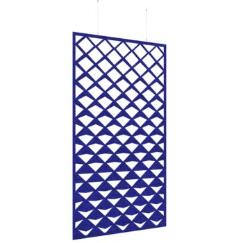 DAMS Piano Chords acoustic patterned hanging screens in dark blue 2400 x 1200mm with hanging wires and hooks - Reflection-0