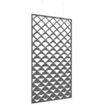 DAMS Piano Chords acoustic patterned hanging screens in dark blue 2400 x 1200mm with hanging wires and hooks - Reflection-27227