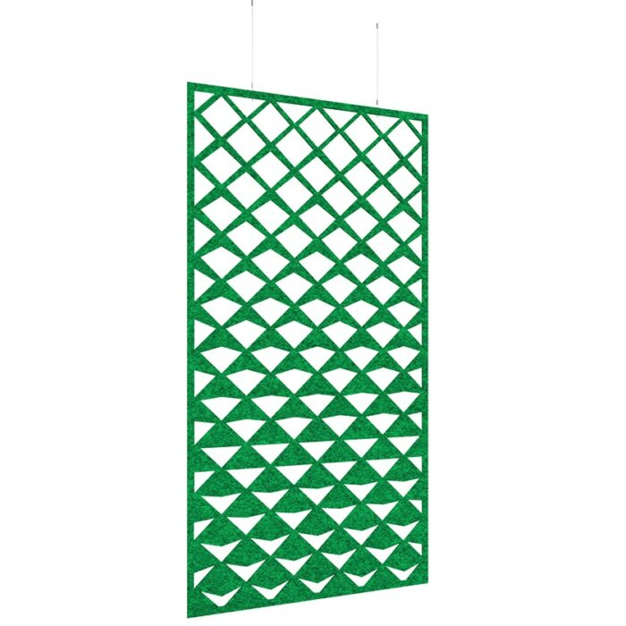 DAMS Piano Chords acoustic patterned hanging screens in dark blue 2400 x 1200mm with hanging wires and hooks - Reflection-27231
