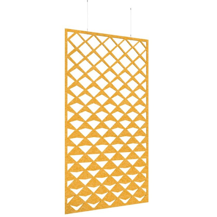 DAMS Piano Chords acoustic patterned hanging screens in dark blue 2400 x 1200mm with hanging wires and hooks - Reflection-27228