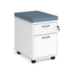 DAMS Mobile pedestal upholstered 50mm seat pad kit with set of 80kg weight load castors-0