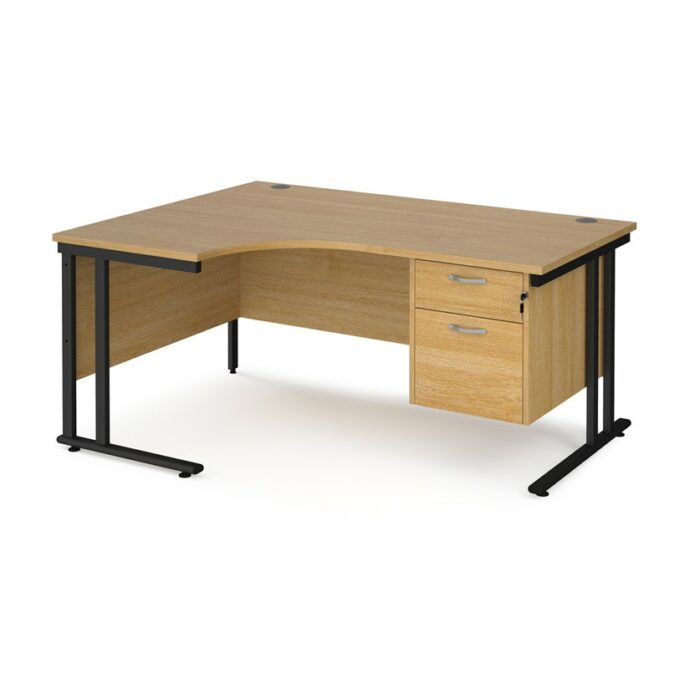 DAMS Maestro 25 left hand ergonomic desk with 2 drawer pedestal-26359