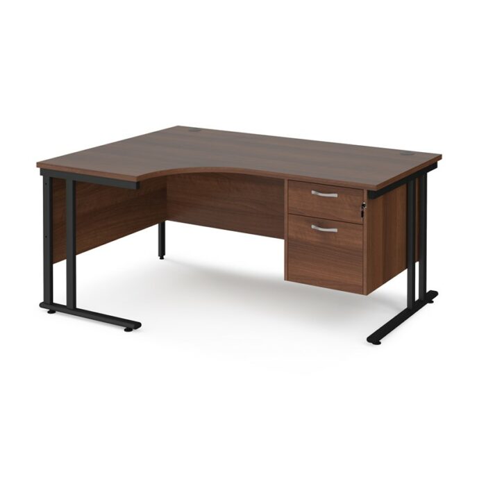 DAMS Maestro 25 left hand ergonomic desk with 2 drawer pedestal-26360