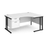 DAMS Maestro 25 right hand ergonomic desk with 2 drawer pedestal-26366