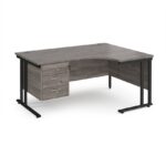 DAMS Maestro 25 right hand ergonomic desk with 3 drawer pedestal-26389