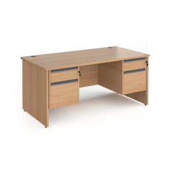 DAMS Contract 25 straight desk with 2 and 2 drawer graphite pedestals and panel leg-0