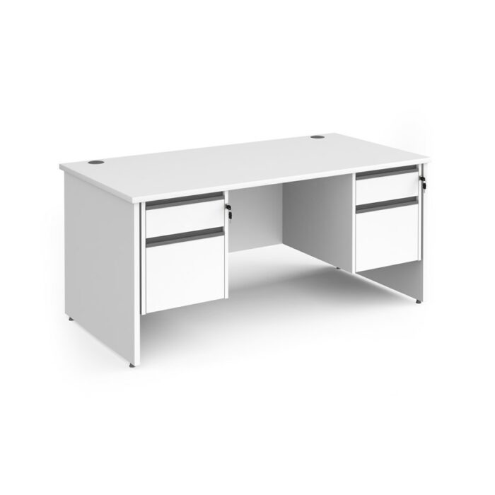 DAMS Contract 25 straight desk with 2 and 2 drawer graphite pedestals and panel leg-26857