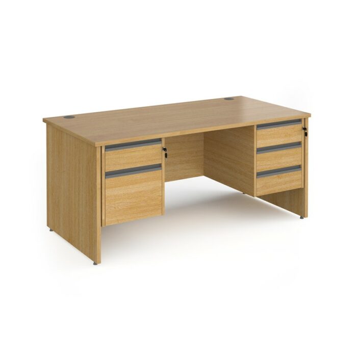 DAMS Contract 25 straight desk with 2 and 3 drawer graphite pedestals and panel leg-26862