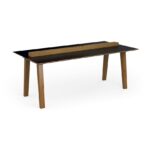DAMS Crew worktable 2000mm x 1000mm with oak power bar and mdf top with chamfered edges-27493
