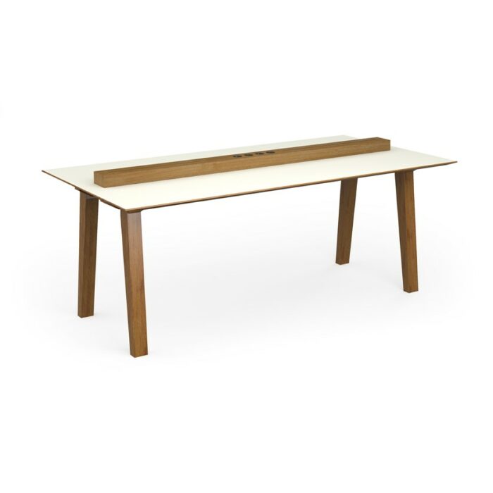 DAMS Crew worktable 2000mm x 1000mm with oak power bar and mdf top with chamfered edges-0