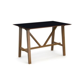 DAMS Crew poseur table with oak leg frame and mdf top with chamfered edges - made to order-0