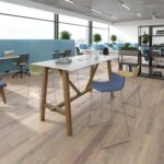 DAMS Crew poseur table with oak leg frame and mdf top with chamfered edges - made to order-27485