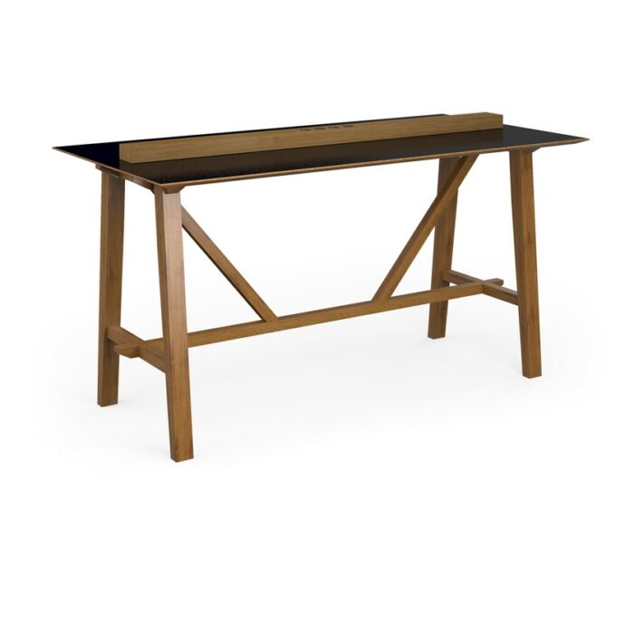 DAMS Crew poseur worktable 2000mm x 1000mm with oak power bar and mdf top with chamfered edges - made to order-0