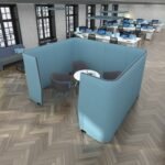 DAMS Priva floor standing screen C-Shape 1500mm high x 1000mm wide x 1200mm deep with 400mm returns - made to order-27070