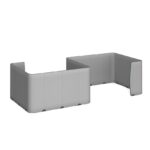 DAMS Priva floor standing screen S-Shape 1500mm high x 1000mm wide x 2400mm deep with 400mm returns - made to order-0