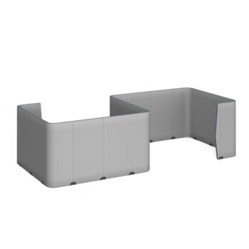 DAMS Priva floor standing screen S-Shape 1500mm high x 1000mm wide x 2400mm deep with 400mm returns - made to order-0