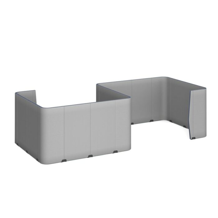 DAMS Priva floor standing screen S-Shape 1500mm high x 1000mm wide x 2400mm deep with 400mm returns - made to order-0