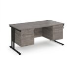 DAMS Maestro 25 straight desk with two x 2 drawer pedestals-26255