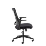 Dams Duffy black mesh back operator chair with black fabric seat and black base-26739