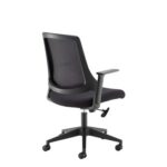 Dams Duffy black mesh back operator chair with black fabric seat and black base-26738