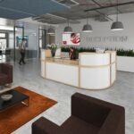 DAMS Denver reception 45° curved top unit 800mm-27604