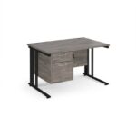 DAMS Maestro 25 straight desk with 2 drawer pedestal-26416