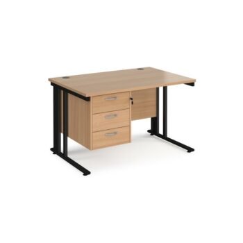 DAMS Maestro 25 straight desk with 3 drawer pedestal-0