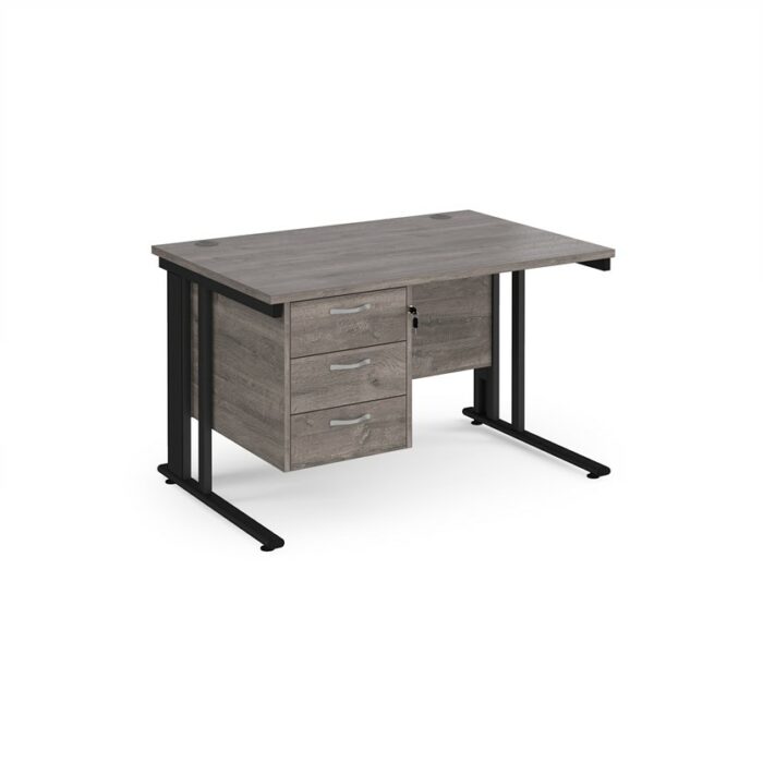 DAMS Maestro 25 straight desk with 3 drawer pedestal-26403